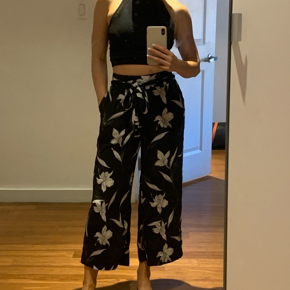 Floral Wide Leg Pants